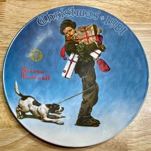 Vintage 1981 Wrapped Up In Christmas Norman Rockwell Christmas Plate by Knowles